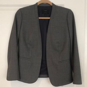 Jcrew bi stretch wool collarless blazer